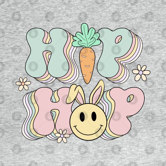Hip Hop Groovy Easter 2024 Bunny Ears Retro Vintage by JDVNart